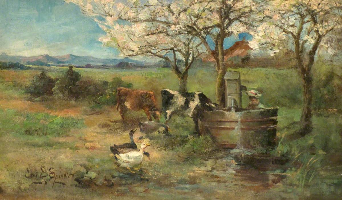 Springtime, oil on canvas by Jane Elizabeth Spindler (1856-1939)