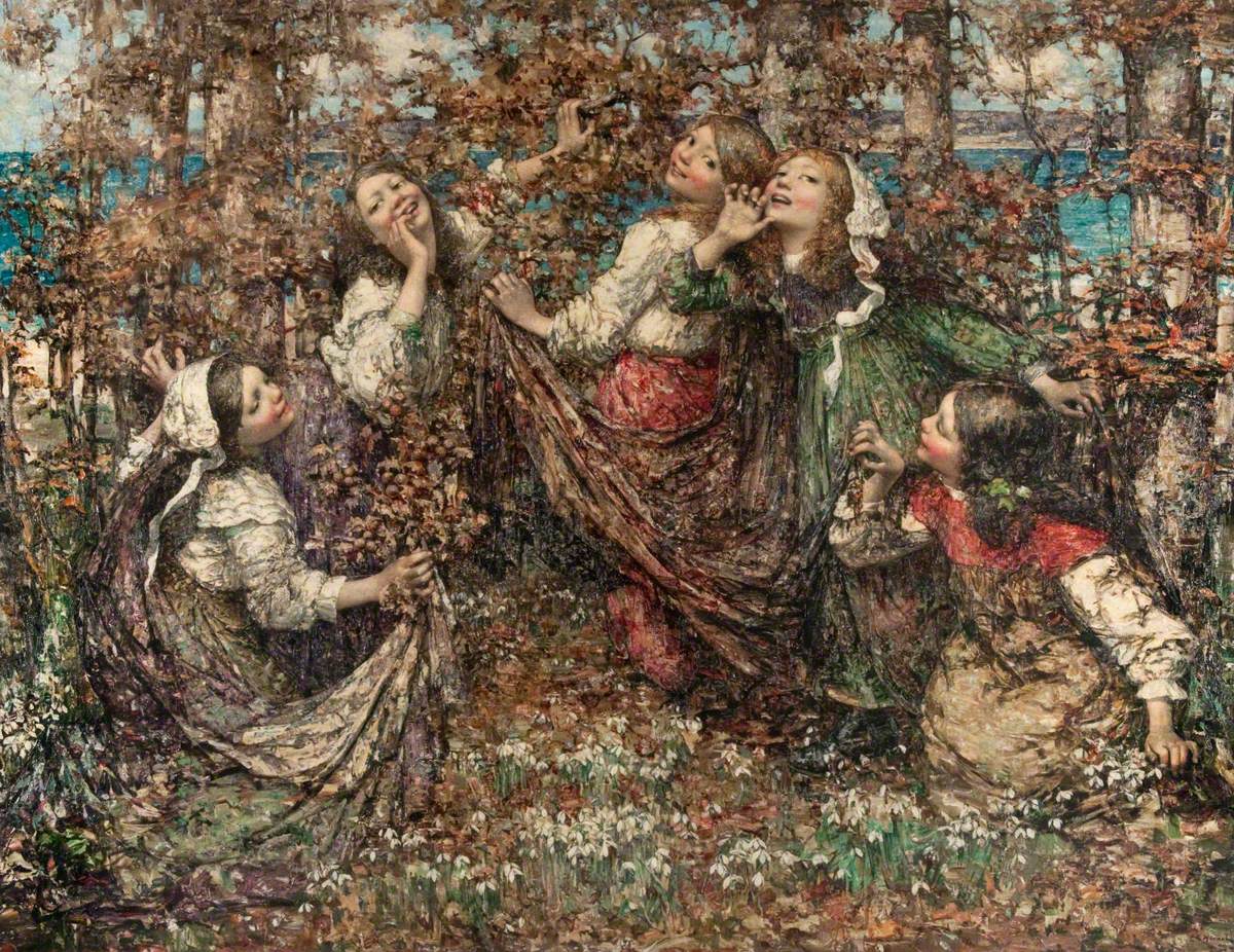 The Earth’s Awakening (1909), oil on canvas by Edward Atkinson Hornel (1864-1933)