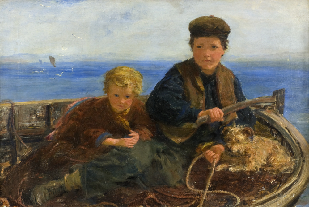 'Two Boys and a Dog in a Boat' by William McTaggart